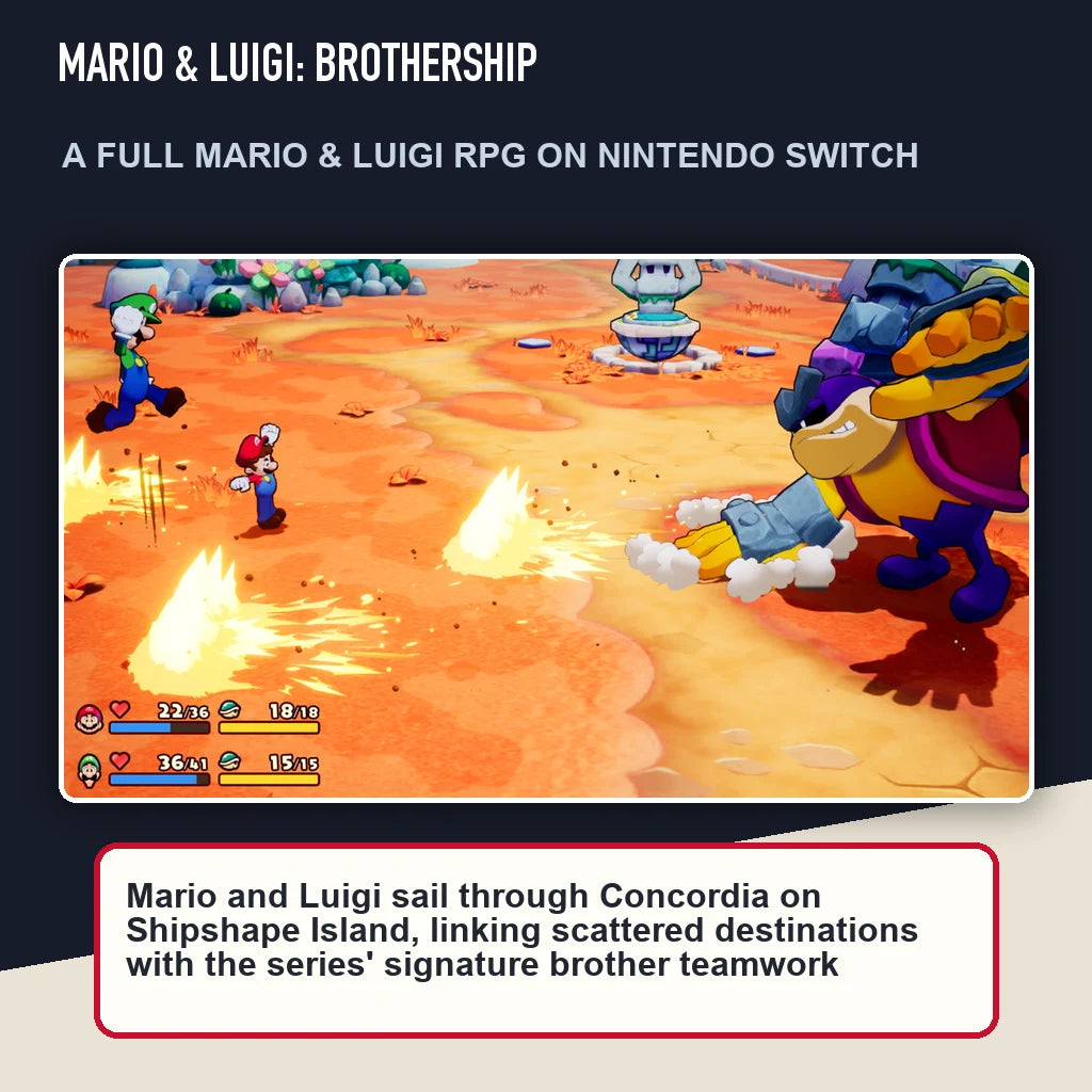 Mario & Luigi: Brothership scene highlighting a full mario & luigi rpg on nintendo switch