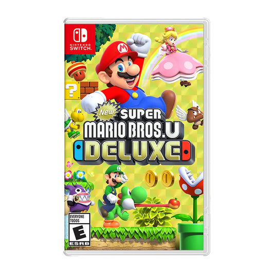 New Super Mario Bros. U Deluxe physical Nintendo game cover on a white background