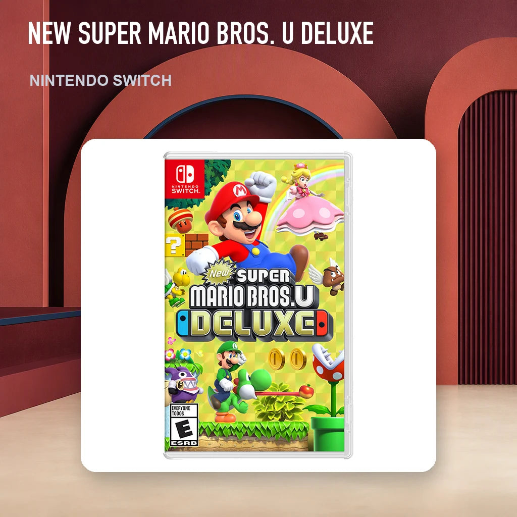 New Super Mario Bros. U Deluxe physical game cover in an RGM retro display setting
