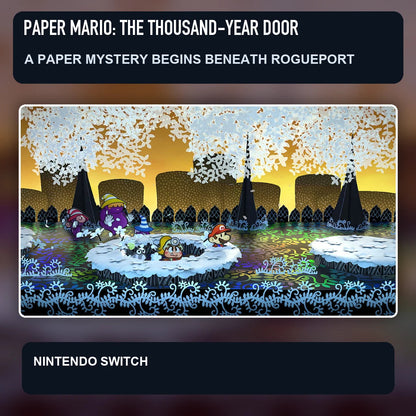 Paper Mario: The Thousand-Year Door scene illustrating a paper mystery begins beneath rogueport