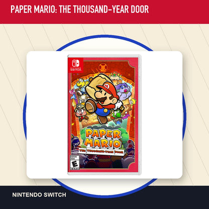 Paper Mario: The Thousand-Year Door physical game cover in a minimal catalog layout