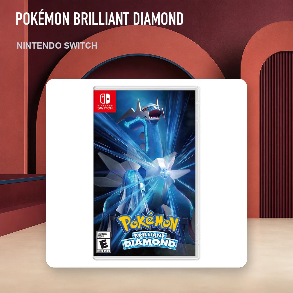 Pokémon Brilliant Diamond physical game cover in an RGM retro display setting