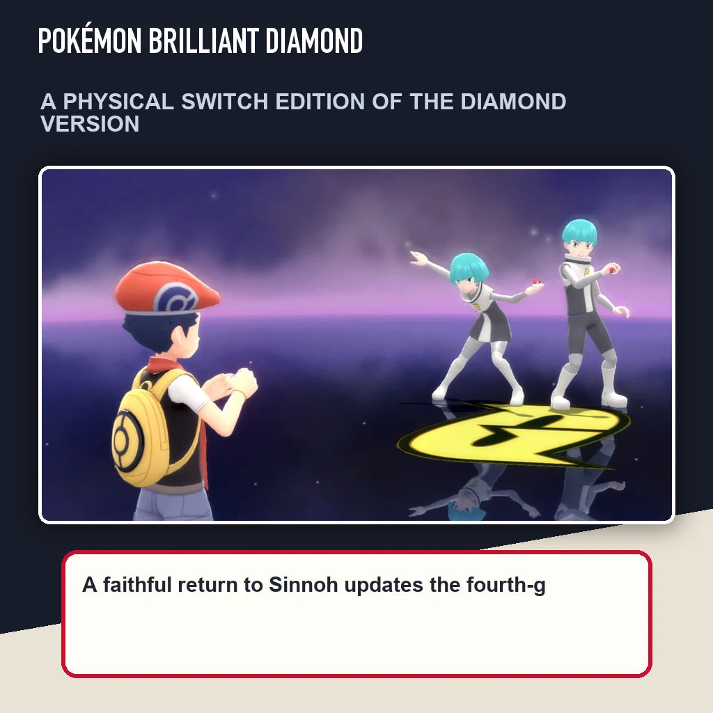 Pokémon Brilliant Diamond scene highlighting a physical switch edition of the diamond version