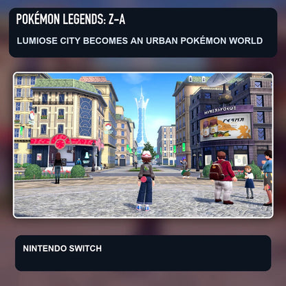 Pokémon Legends: Z-A scene illustrating lumiose city becomes an urban pokémon world