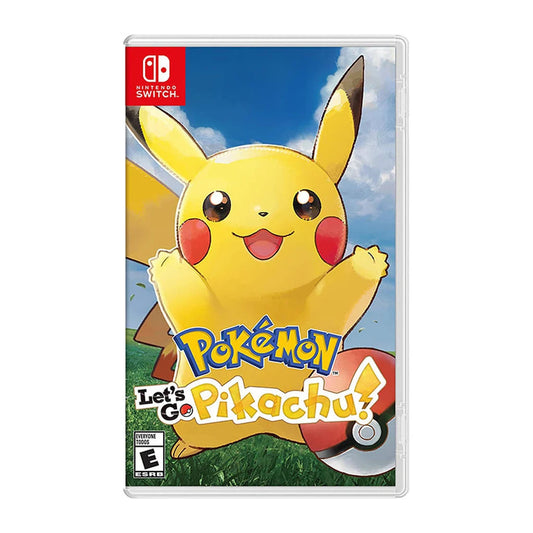 Pokémon: Let's Go, Pikachu! physical Nintendo game cover on a white background