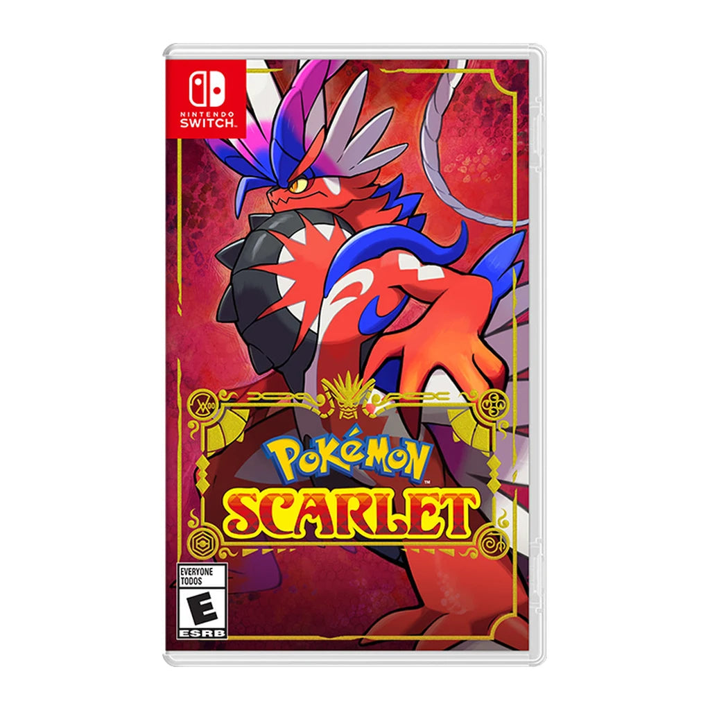Pokémon Scarlet physical Nintendo game cover on a white background