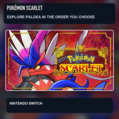 Pokémon Scarlet key visual highlighting explore paldea in the order you choose