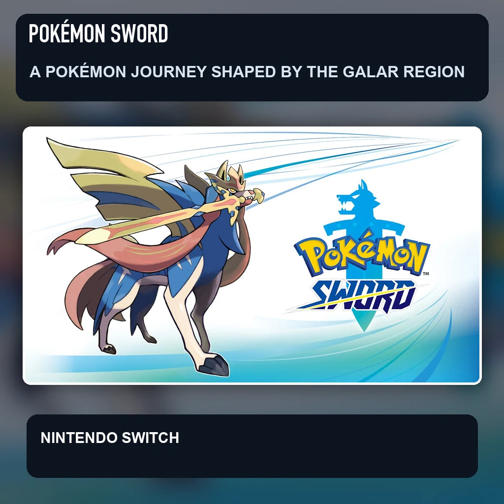 Pokémon Sword key visual highlighting a pokémon journey shaped by the galar region