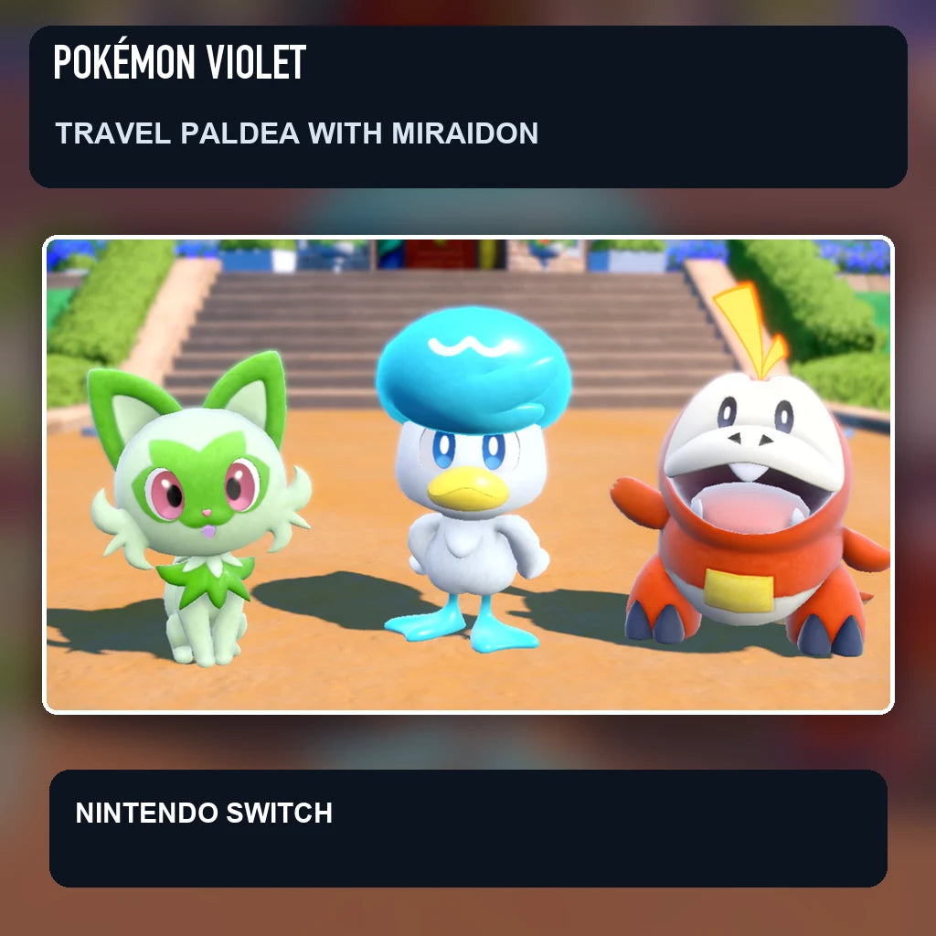 Pokémon Violet scene illustrating travel paldea with miraidon