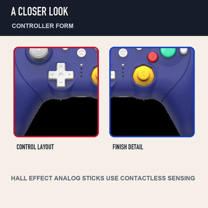 Two close detail views of Retro Fighters BattlerGC Pro
