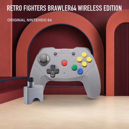 Retro Fighters Brawler64 Wireless Edition in an RGM retro studio display