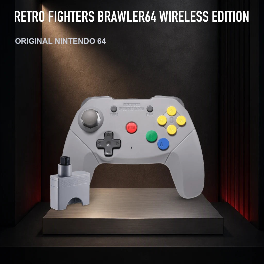 Retro Fighters Brawler64 Wireless Edition on a collector display plinth