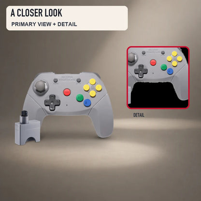 Primary and close detail views of Retro Fighters Brawler64 Wireless Edition