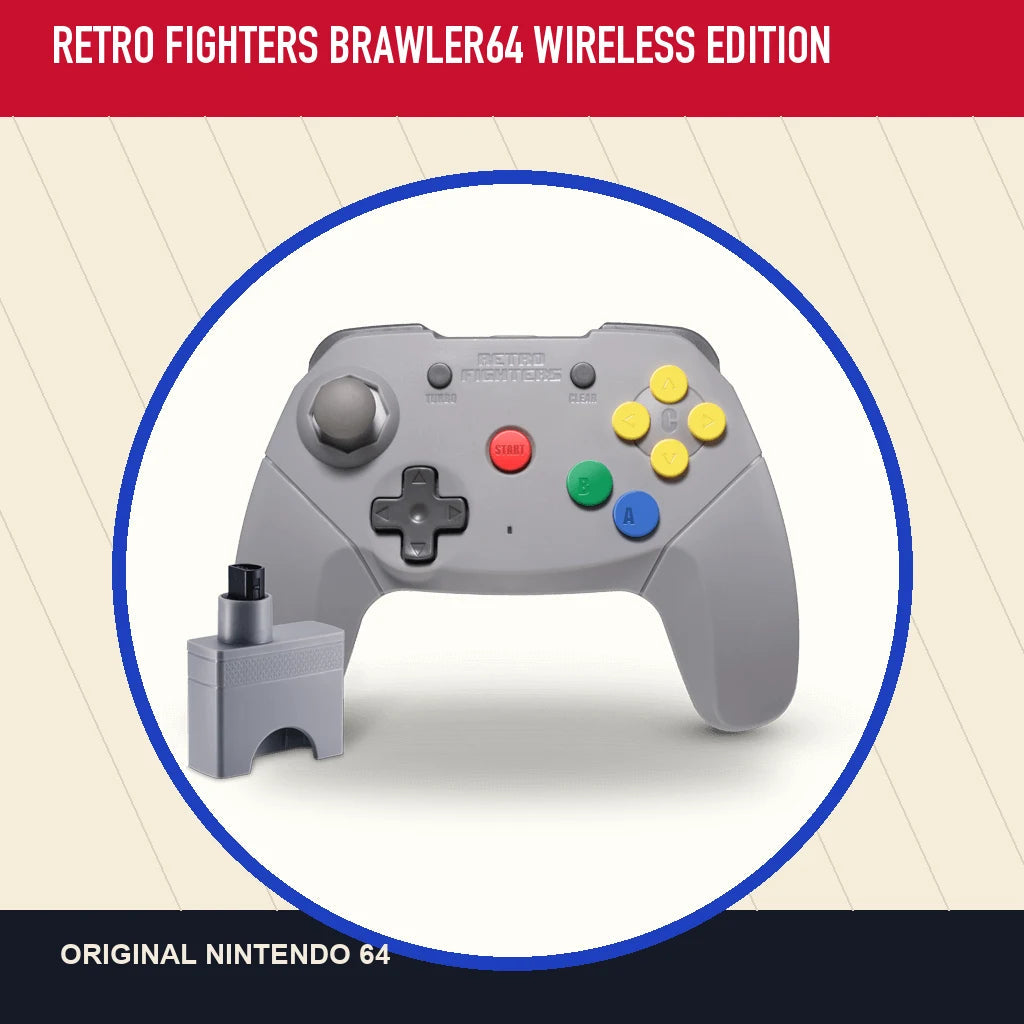 Retro Fighters Brawler64 Wireless Edition in a minimal catalog layout