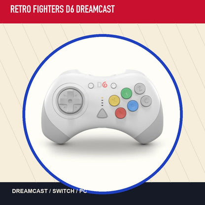 Retro Fighters D6 Dreamcast in a minimal catalog layout