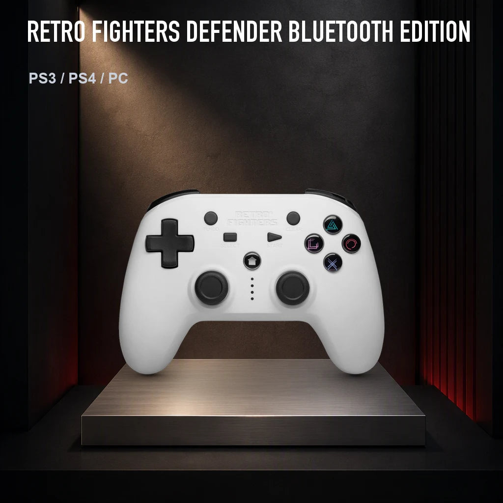 Retro Fighters Defender Bluetooth Edition on a collector display plinth