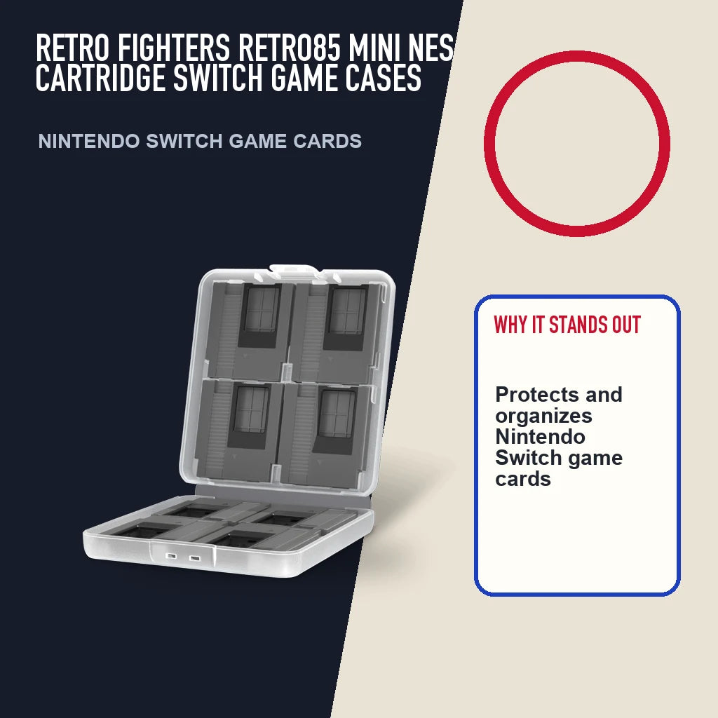 Retro Fighters Retro85 Mini NES Cartridge Switch Game Cases editorial feature layout