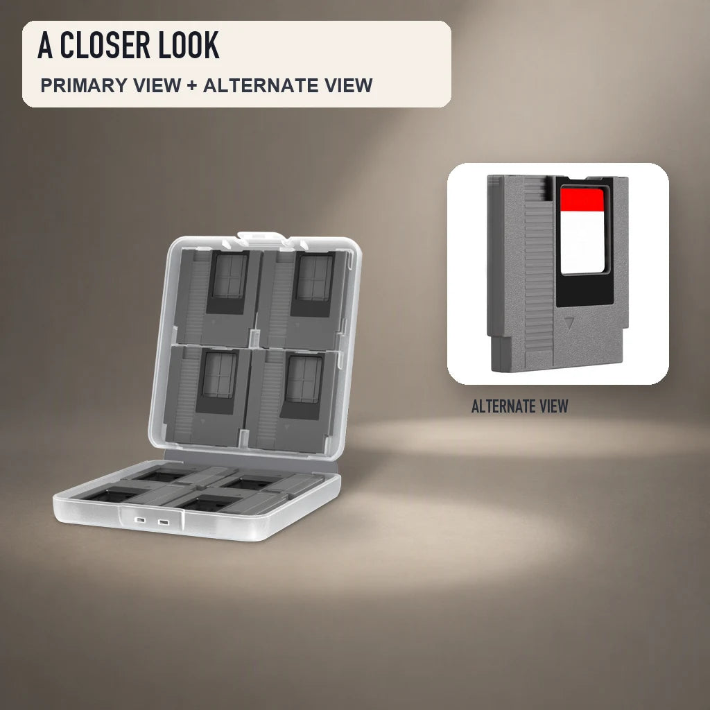 Primary and close detail views of Retro Fighters Retro85 Mini NES Cartridge Switch Game Cases