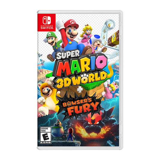 Super Mario 3D World + Bowser’s Fury physical Nintendo game cover on a white background