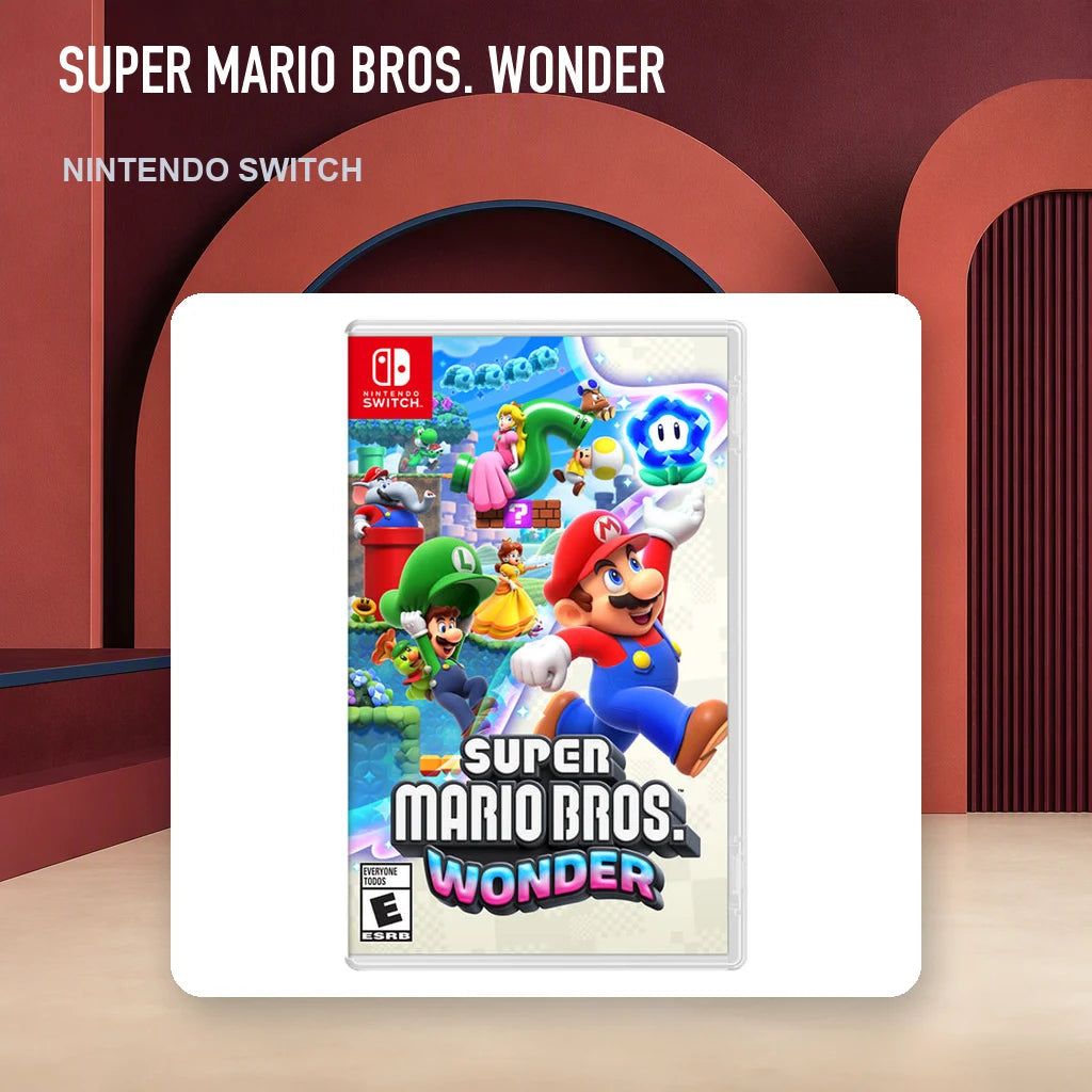 Super Mario Bros. Wonder physical game cover in an RGM retro display setting