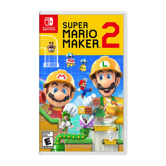 Super Mario Maker 2 physical Nintendo game cover on a white background