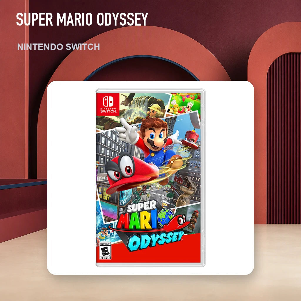 Super Mario Odyssey physical game cover in an RGM retro display setting