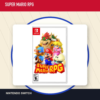 Super Mario RPG physical game cover in a minimal catalog layout