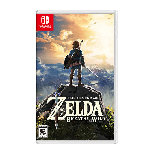 The Legend of Zelda: Breath of the Wild physical Nintendo game cover on a white background