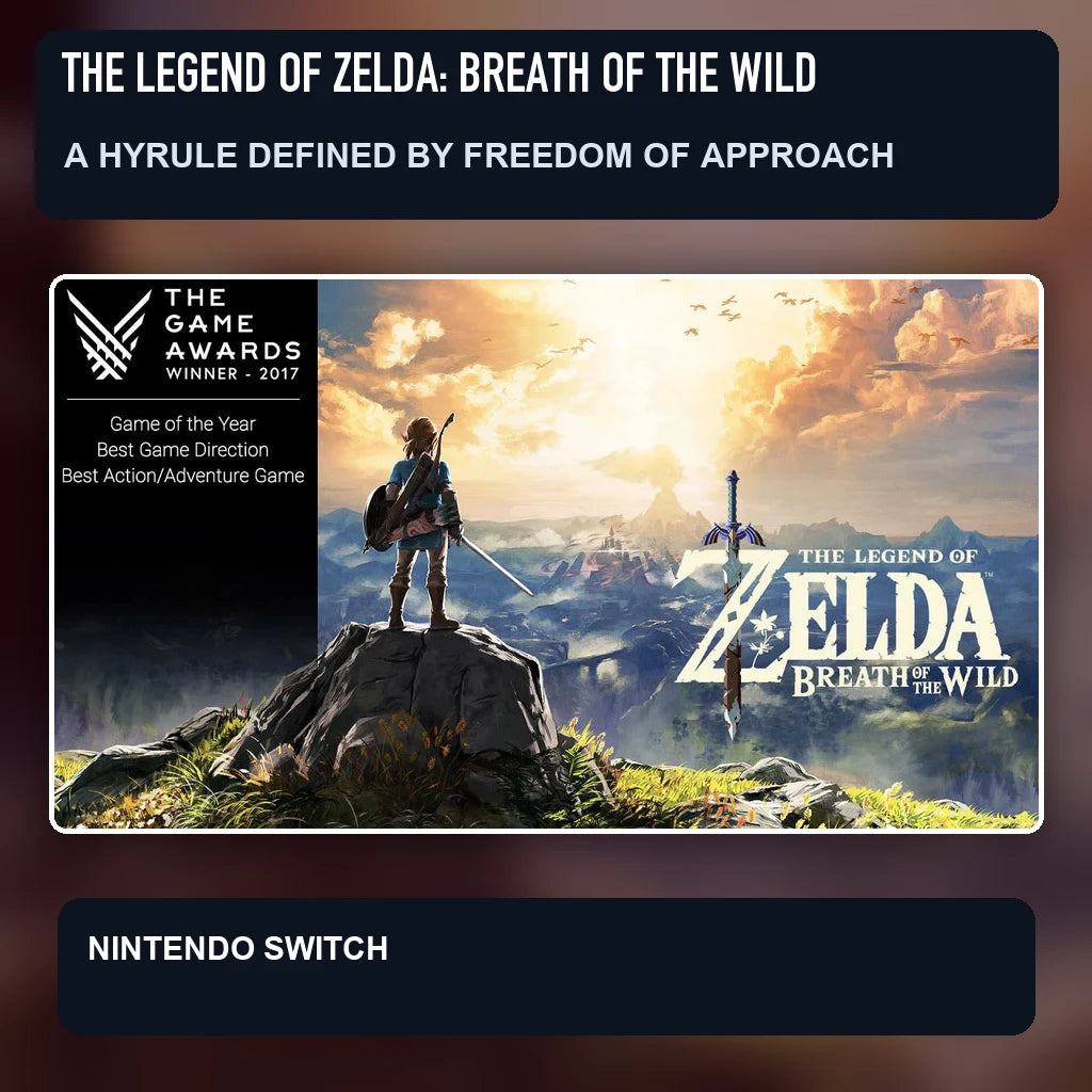 The Legend of Zelda: Breath of the Wild scene illustrating a hyrule defined by freedom of approach