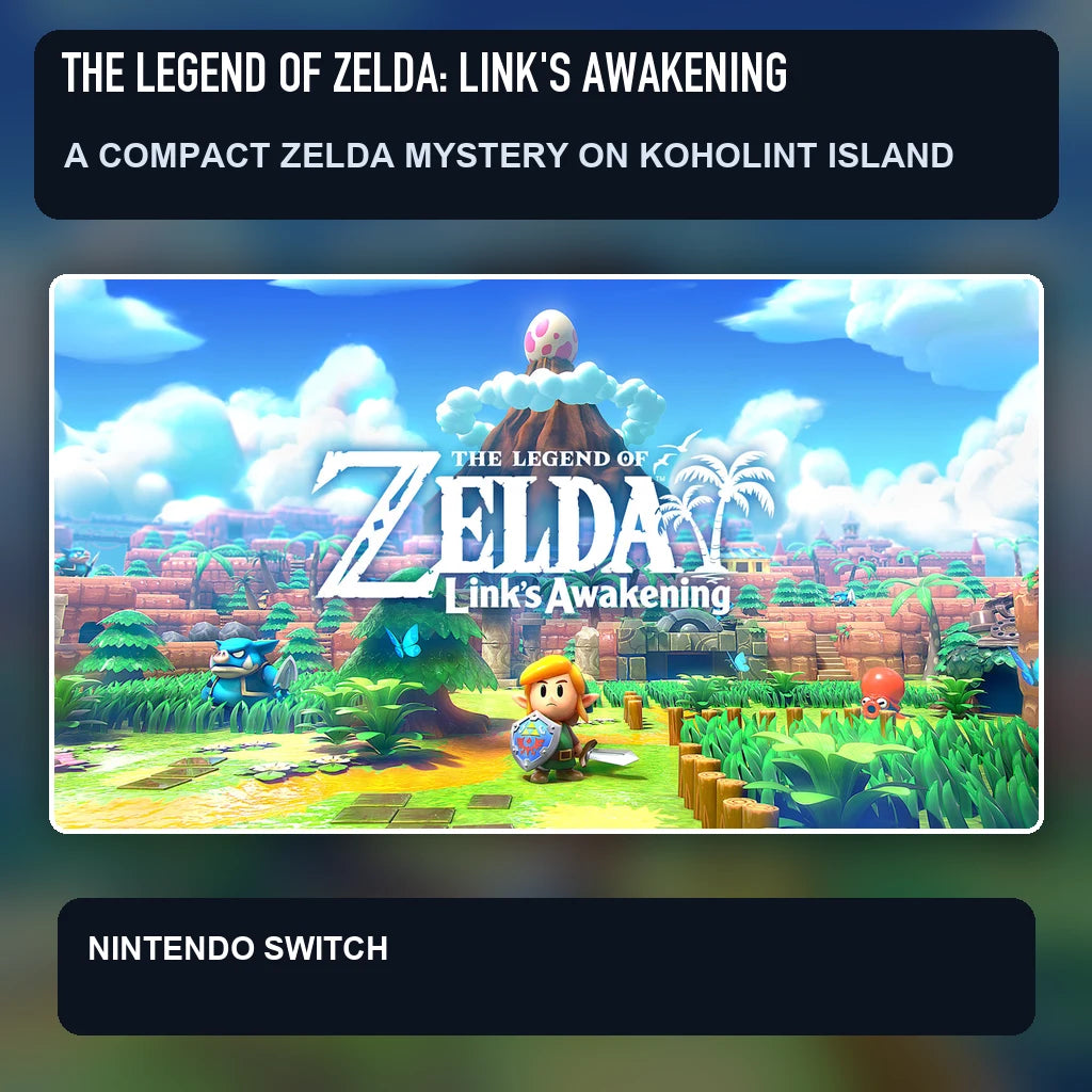 The Legend of Zelda: Link's Awakening key visual highlighting a compact zelda mystery on koholint island