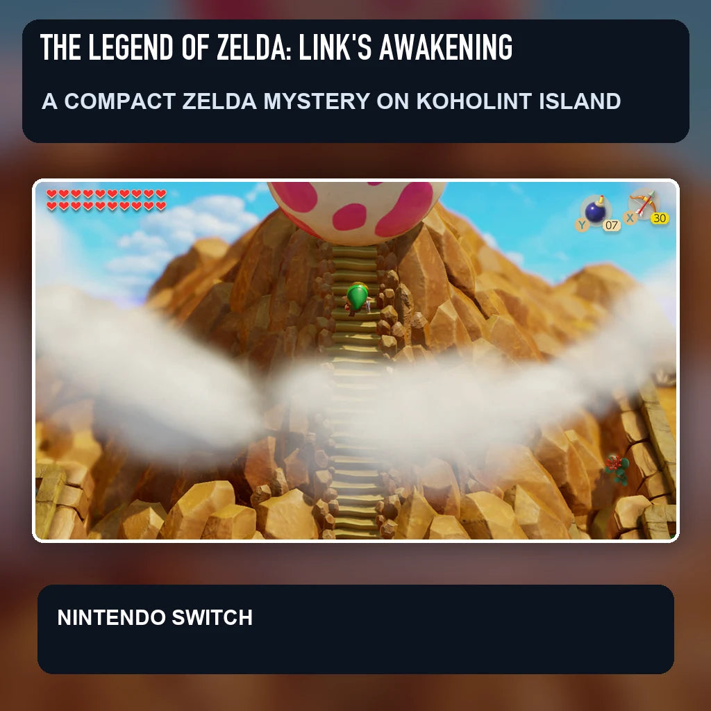 The Legend of Zelda: Link's Awakening scene illustrating a compact zelda mystery on koholint island