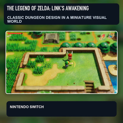 The Legend of Zelda: Link's Awakening scene illustrating classic dungeon design in a miniature visual world