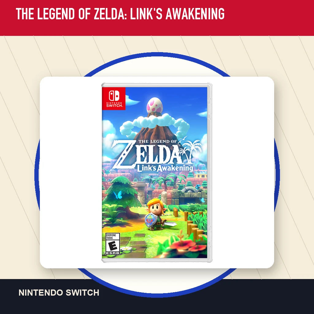 The Legend of Zelda: Link's Awakening physical game cover in a minimal catalog layout
