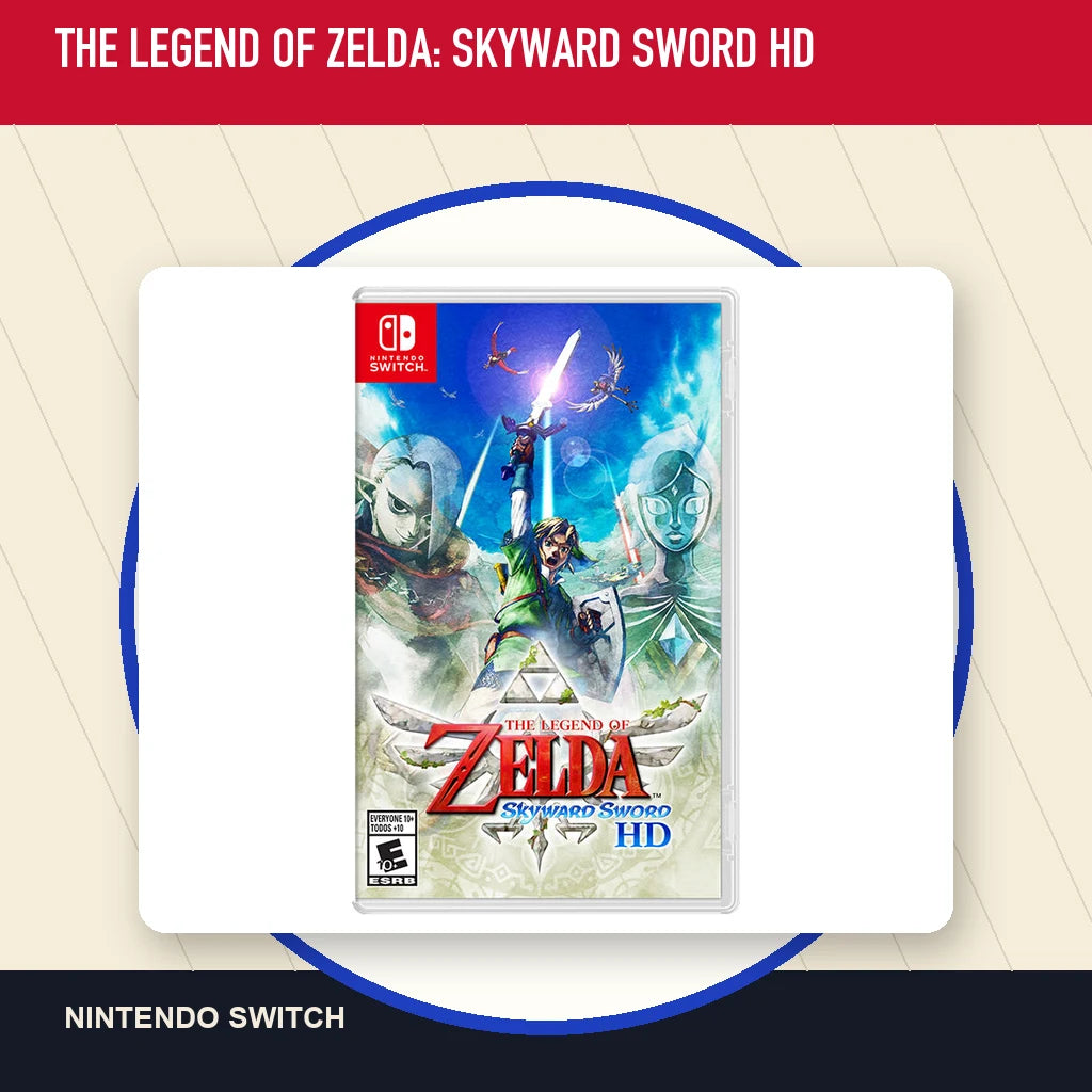 The Legend of Zelda: Skyward Sword HD physical game cover in a minimal catalog layout