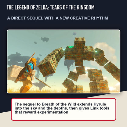 The Legend of Zelda: Tears of the Kingdom scene highlighting a direct sequel with a new creative rhythm