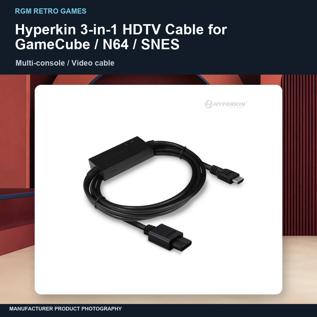 Hyperkin 3-in-1 HDTV Cable for GameCube / N64 / SNES: branded hero