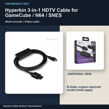 Hyperkin 3-in-1 HDTV Cable for GameCube / N64 / SNES: editorial views