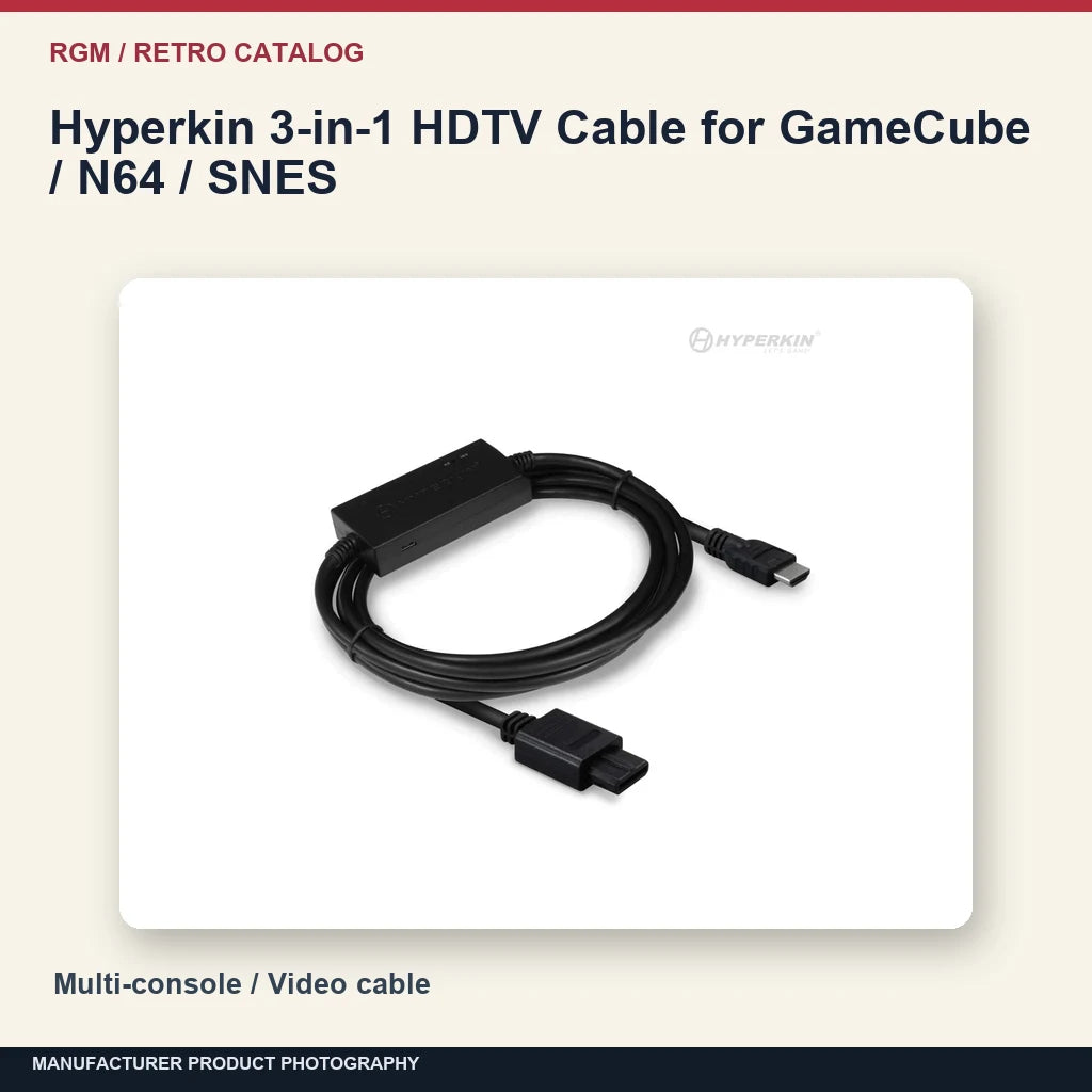 Hyperkin 3-in-1 HDTV Cable for GameCube / N64 / SNES: minimal catalog