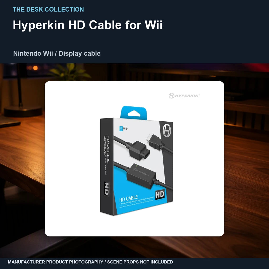 Hyperkin HD Cable for Wii: walnut desk