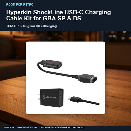 Hyperkin ShockLine USB-C Charging Cable Kit for GBA SP & DS: ambient room