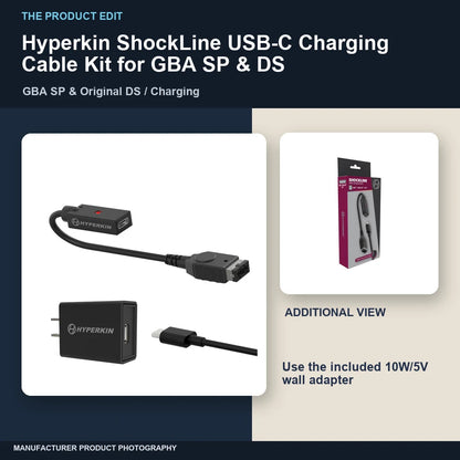 Hyperkin ShockLine USB-C Charging Cable Kit for GBA SP & DS: editorial views