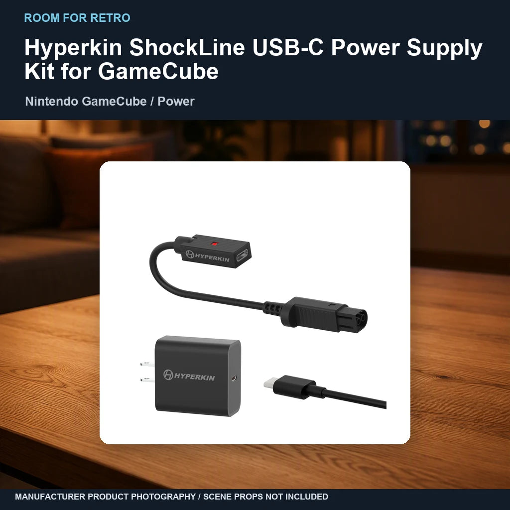 Hyperkin ShockLine USB-C Power Supply Kit for GameCube: ambient room