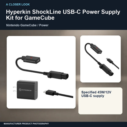 Hyperkin ShockLine USB-C Power Supply Kit for GameCube: closer look