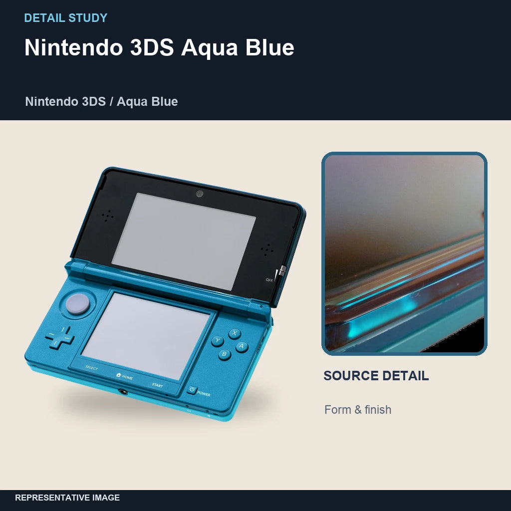 Nintendo 3DS Aqua Blue: detail study representative image
