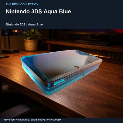Nintendo 3DS Aqua Blue: walnut desk representative image