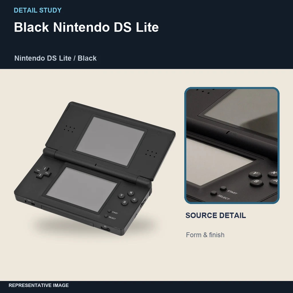 Black Nintendo DS Lite: detail study representative image