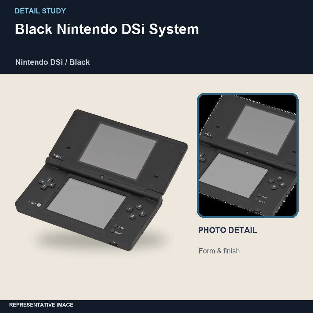 Black Nintendo DSi System: detail study representative image