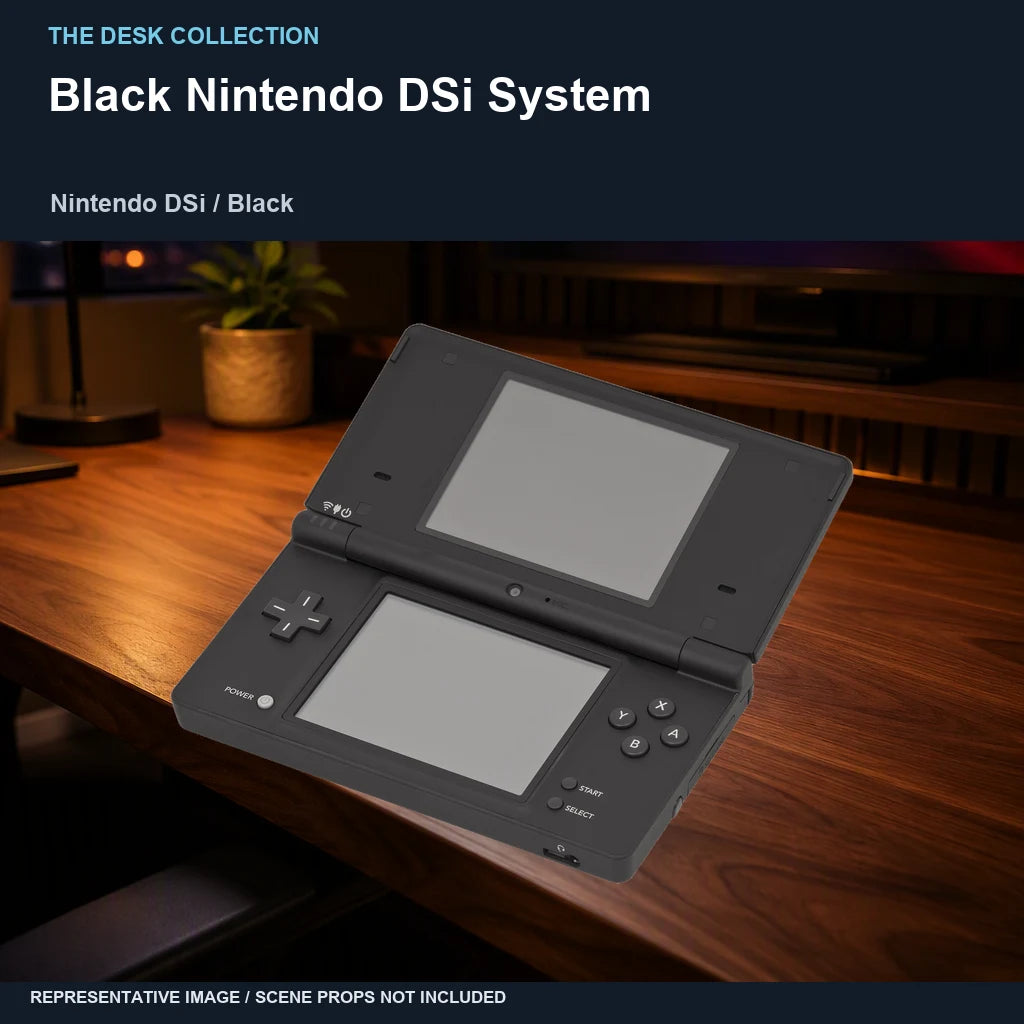 Black Nintendo DSi System: walnut desk representative image