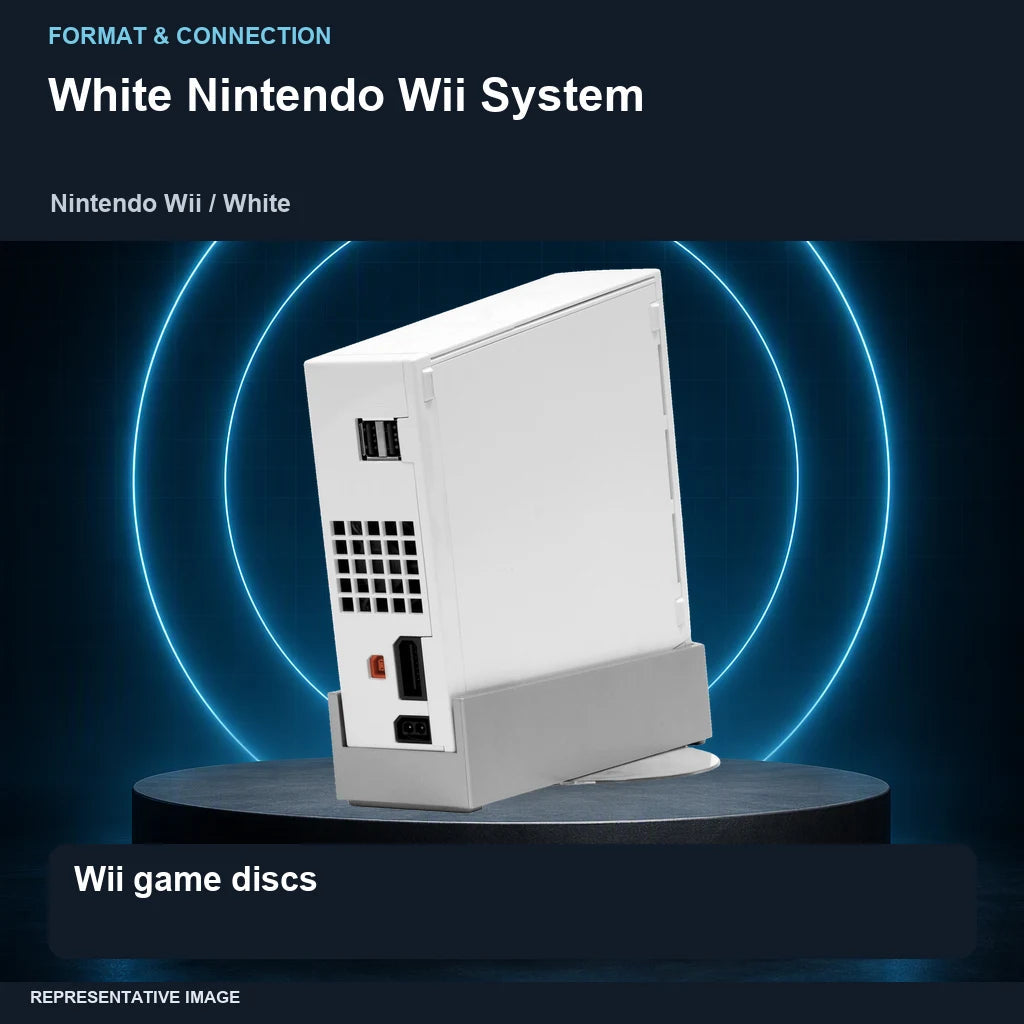 White Nintendo Wii System: format focus representative image