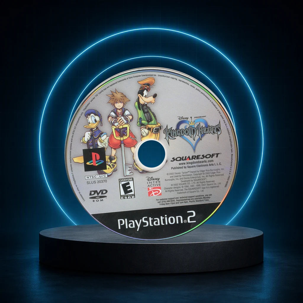 Representative Kingdom Hearts loose ntsc-u dvd-rom on a blue halo display stage, not the specific RGM unit
